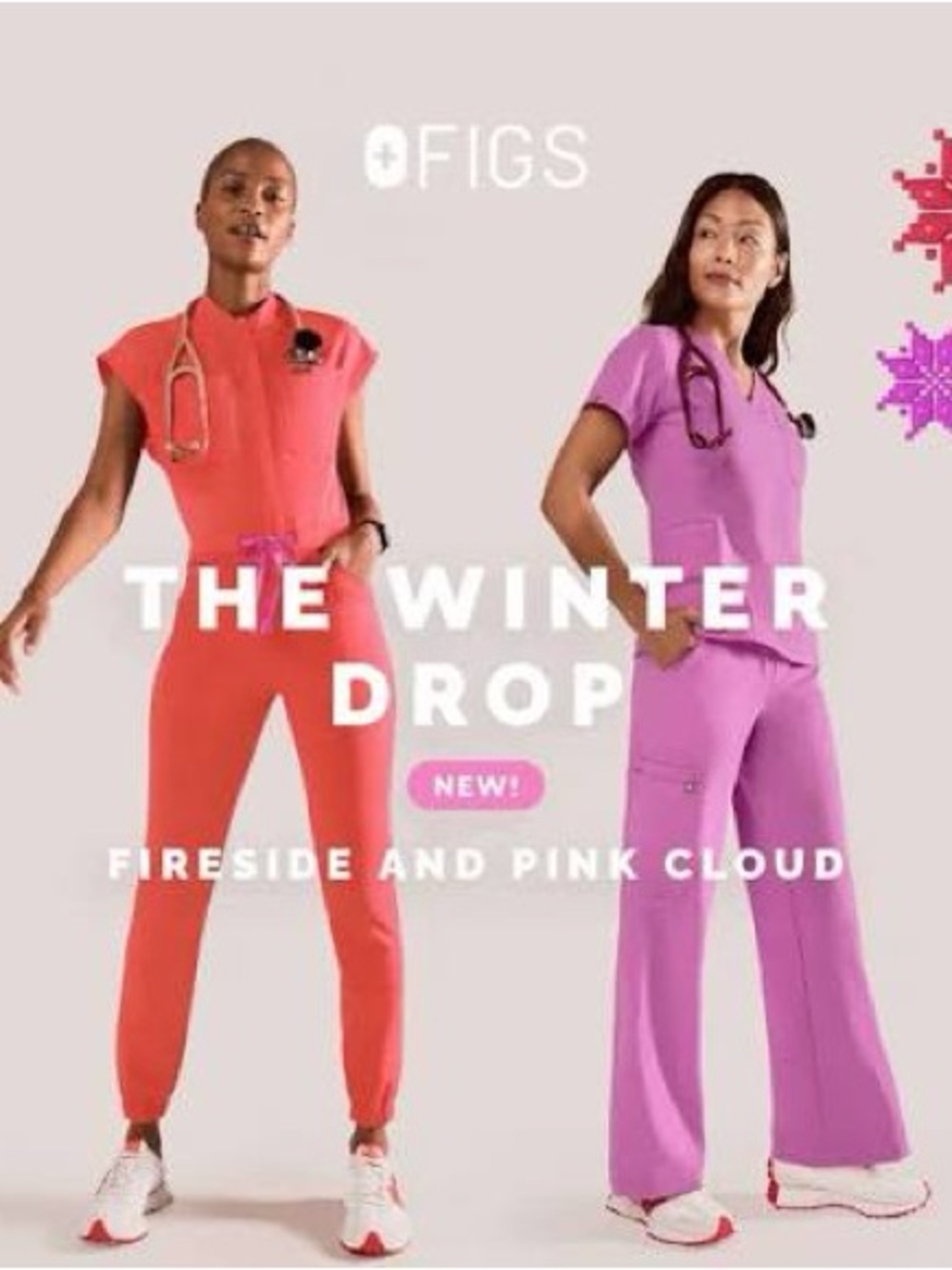 FIGS Pink Cloud Catarina & Isabel Wide Leg EUC Medium (worn once)